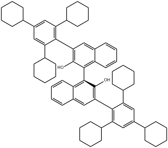 (2S,11bS)-4-hydroxy-2,6-bis(2,4,6-tricyclohexylphenyl)dinaphtho[2,1-d:1',2'-f][1,3,2]dioxaphosphepine 4-oxide Struktur