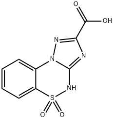 4H-benzo[e][1,2,4]triazolo[5,1-c][1,2,4]thiadiazine-2-carboxylic acid 5,5-dioxide Struktur