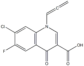 7-chloro-6-fluoro-4-oxo-1-(propa-1,2-dien-1-yl)-1,4-dihydroquinoline-3-carboxylic acid Struktur