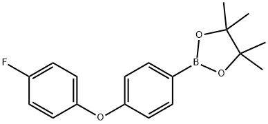 2-[4-(4-fluorophenoxy)phenyl]-4,4,5,5-tetramethyl-1,3,2-dioxaborolane Struktur