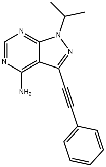 1-(1-Methylethyl)-3-(2-phenylethynyl)-1H-pyrazolo[3,4-d]pyrimidin-4-amine Struktur