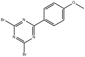 2,4-Dibromo-6-(4-methoxyphenyl)-1,3,5-triazine Struktur