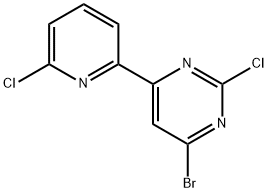 2-Chloro-4-bromo-6-(6-chloro-2-pyridyl)pyrimidine Struktur