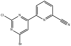 2-Chloro-4-bromo-6-(6-cyano-2-pyridyl)pyrimidine Struktur