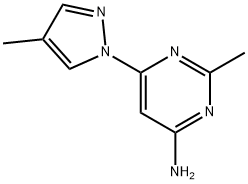 4-amino-2-methyl-6-(1H-4-methylpyrozol-1-yl)pyrimidine Struktur