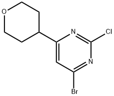 2-Chloro-4-bromo-6-(4-tetrahydropyranyl)pyrimidine Struktur