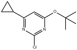 2-chloro-4-(tert-butoxy)-6-cyclopropylpyrimidine Struktur