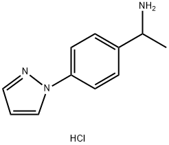 1-(4-(1H-pyrazol-1-yl)phenyl)ethan-1-amine hydrochloride Struktur