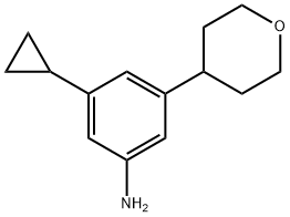 3-(4-Tetrahydropyranyl)-5-(cyclopropyl)aniline Struktur