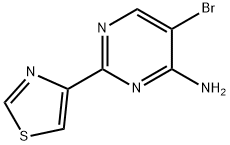 4-Amino-5-bromo-2-(thiazol-4-yl)pyrimidine, 1511802-92-8, 結(jié)構(gòu)式