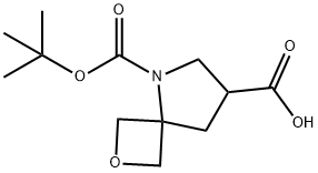 5-(tert-butoxycarbonyl)-2-oxa-5-azaspiro[3.4]octane-7-carboxylic acid Struktur