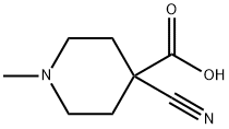 4-cyano-1-methyl-4-Piperidinecarboxylic acid Struktur