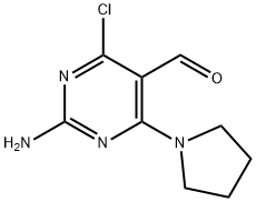 2-AMINO-4-CHLORO-6-PYRROLIDIN-1-YLPYRIMIDINE-5-CARBALDEHYDE Struktur