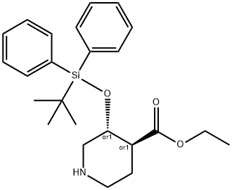 (3R,4S)-ethyl 3-((tert-butyldiphenylsilyl)oxy)piperidine-4-carboxylate Struktur