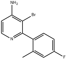 4-Amino-3-bromo-2-(2-methyl-4-fluorophenyl)pyridine Struktur