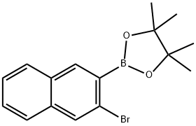 2-(3-bromonaphthalen-2-yl)-4,4,5,5-tetramethyl-1,3,2-dioxaborolane Struktur