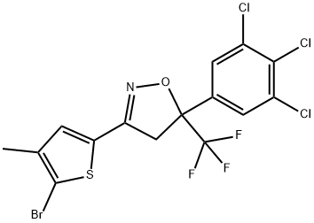 Isoxazole, 3-(5-bromo-4-methyl-2-thienyl)-4,5-dihydro-5-(3,4,5-trichlorophenyl)-5-(trifluoromethyl)- Struktur