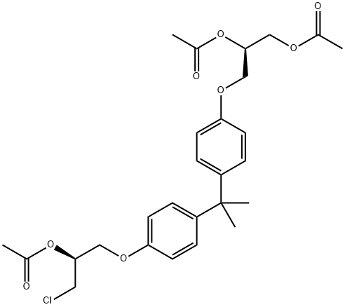 (R)-3-(4-(2-(4-((S)-2-acetoxy-3-chloropropoxy)phenyl)propan-2-yl)phenoxy)propane-1,2-diyl diacetate Struktur