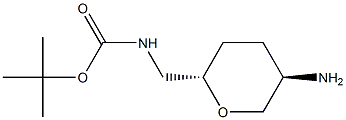 tert-butyl (((2S,5R)-5-aminotetrahydro-2H-pyran-2-yl)methyl)carbamate Struktur