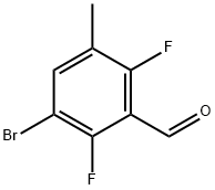 3-bromo-2,6-difluoro-5-methylbenzaldehyde Struktur