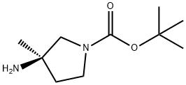 tert-butyl (R)-3-amino-3-methylpyrrolidine-1-carboxylate Struktur