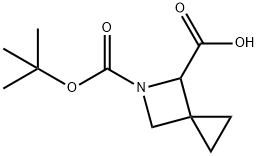 5-(tert-butoxycarbonyl)-5-azaspiro[2.3]hexane-4-carboxylic acid Struktur