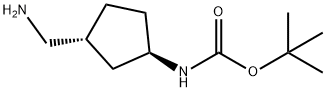 tert-butyl ((1R,3R)-3-(aminomethyl)cyclopentyl)carbamate Struktur