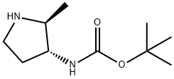 Carbamic acid,N-[(2S,3R)-2-methyl-3-pyrrolidinyl]-, 1,1-dimethylethyl ester Struktur