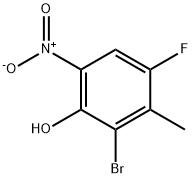 2-Bromo-4-fluoro-3-methyl-6-nitrophenol Struktur