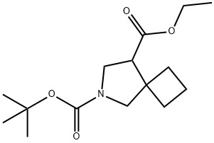 6-Azaspiro[3.4]octane-6,8-dicarboxylic acid, 6-(1,1-dimethylethyl) 8-ethyl ester Struktur