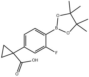 4-(1-Carboxycyclopropyl)-2-fluorophenylboronic acid pinacol ester Struktur