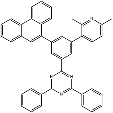 2-[3-(2,6-Dimethyl-pyridin-3-yl)-5-phenanthren-9-yl-phenyl]-4,6-diphenyl-[1,3,5]triazine Struktur