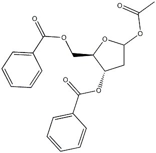 1-O-Acetyl-3,5-di-O-benzoyl-2-deoxy-D-ribofuranose Struktur