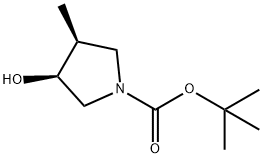 tert-butyl (3S,4S)-3-hydroxy-4-methyl-pyrrolidine-1-carboxylate Struktur