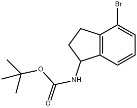 (4-Bromo-indan-1-yl)-carbamic acid tert-butyl ester Struktur