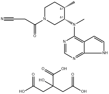 3-[(3S,4S)-4-methyl-3-[methyl({7H-pyrrolo[2,3-d]pyrimidin-4-yl})amino]piperidin-1-yl]-3-oxopropanenitrile Struktur