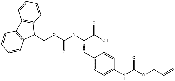 (2S)-2-({[(9H-fluoren-9-yl)methoxy]carbonyl}amino)-3-(4-{[(prop-2-en-1-yloxy)carbonyl]amino}phenyl)propanoic acid Struktur