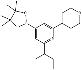 2-(sec-butyl)-6-(tetrahydro-2H-pyran-4-yl)-4-(4,4,5,5-tetramethyl-1,3,2-dioxaborolan-2-yl)pyridine Struktur