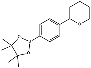 4,4,5,5-tetramethyl-2-(4-(tetrahydro-2H-pyran-2-yl)phenyl)-1,3,2-dioxaborolane Struktur