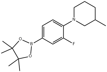 3-Fluoro-4-(3-methylpiperidin-1-yl)phenylboronic acid pinacol ester Struktur