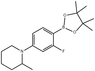 2-Fluoro-4-(2-methylpiperidin-1-yl)phenylboronic acid pinacol ester Struktur