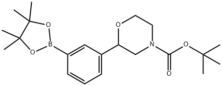 tert-butyl 2-(3-(4,4,5,5-tetramethyl-1,3,2-dioxaborolan-2-yl)phenyl)morpholine-4-carboxylate Struktur