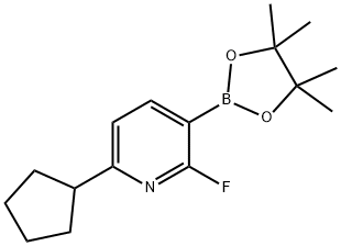 2-Fluoro-6-(cyclopentyl)pyridine-3-boronic acid pinacol ester Struktur