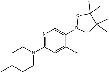 4-Fluoro-2-(4-methylpiperidin-1-yl)pyridine-5-boronic acid pinacol ester Struktur