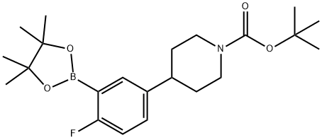 5-(N-Boc-Piperidin-4-yl)-2-fluorophenylboronic acid pinacol ester Struktur