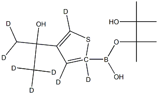 [4-(1-Hydroxy-1-methylethyl)thiophene-d8]-2-boronic acid pinacol ester Struktur