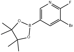 6-Fluoro-5-bromopyridine-3-boronic acid pinacol ester Structure