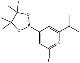 2-fluoro-6-isopropyl-4-(4,4,5,5-tetramethyl-1,3,2-dioxaborolan-2-yl)pyridine Struktur