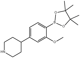 4-(3-methoxy-4-(4,4,5,5-tetramethyl-1,3,2-dioxaborolan-2-yl)phenyl)piperidine Struktur