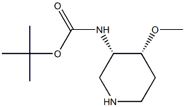 tert-butyl N-[cis-4-methoxypiperidin-3-yl]carbamate Struktur